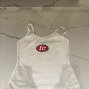 White Tank Top with Red Logo